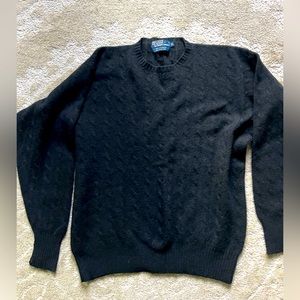 Polo by Ralph Lauren Black Crewneck Sweater Cashmere